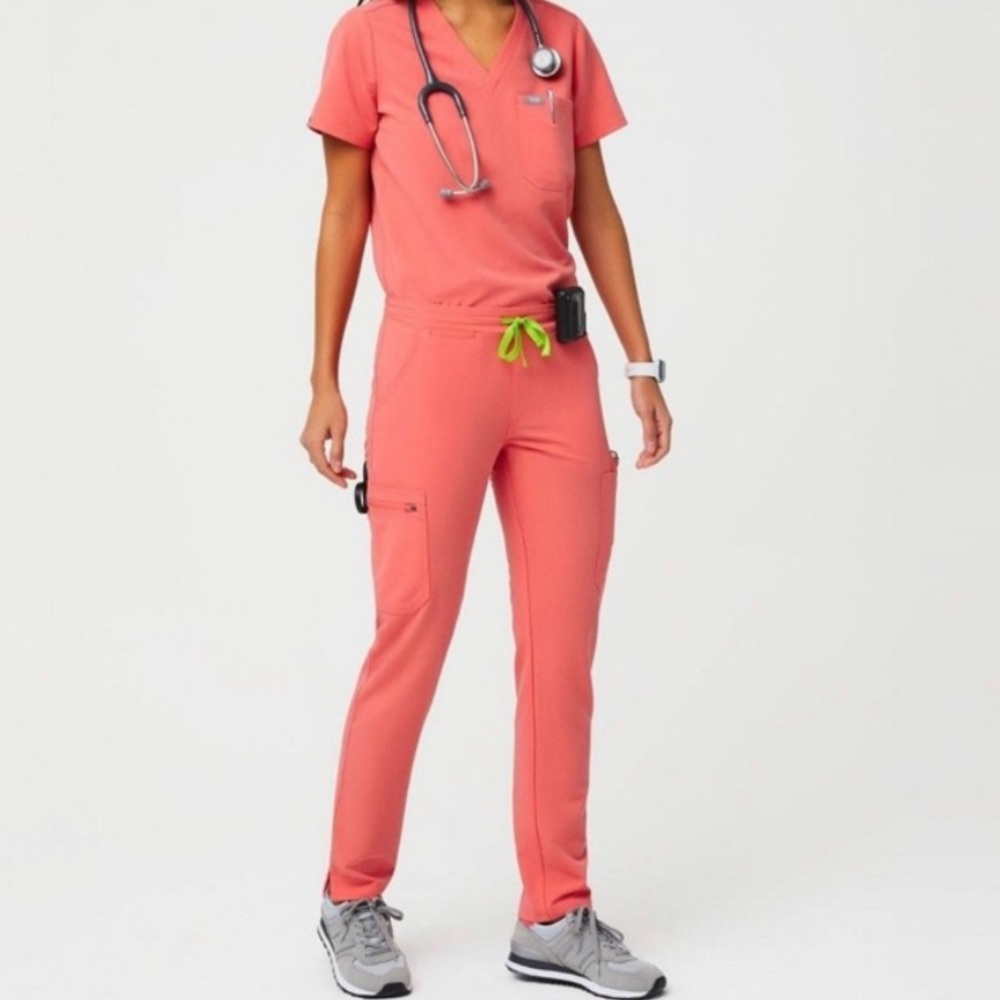 Catarina M Top and Livingston M Tall bottoms. Coral Color.